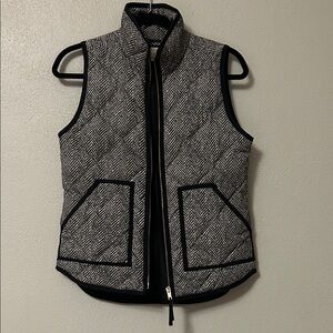 J. Crew Black and White Chevron Vest
